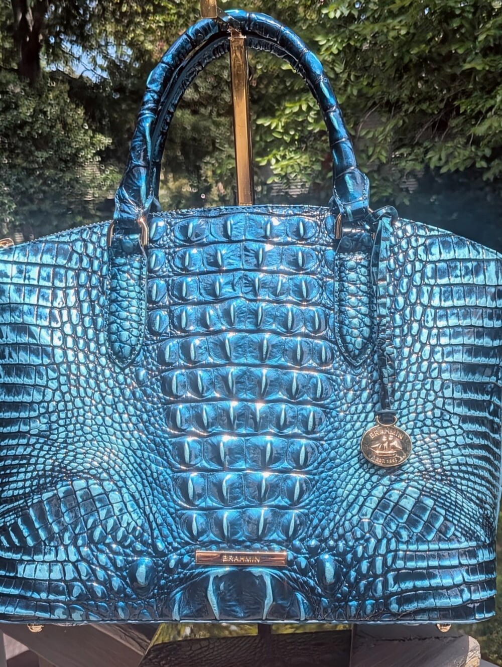 🔷 VEUC Brahmin Duxbury in Blue Patina - Picture 8 of 8